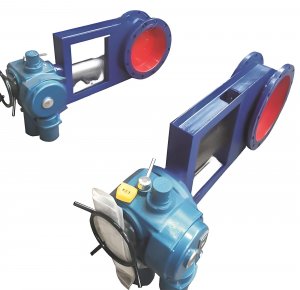 圓形電動調節插板閥DN300，國產電動插板